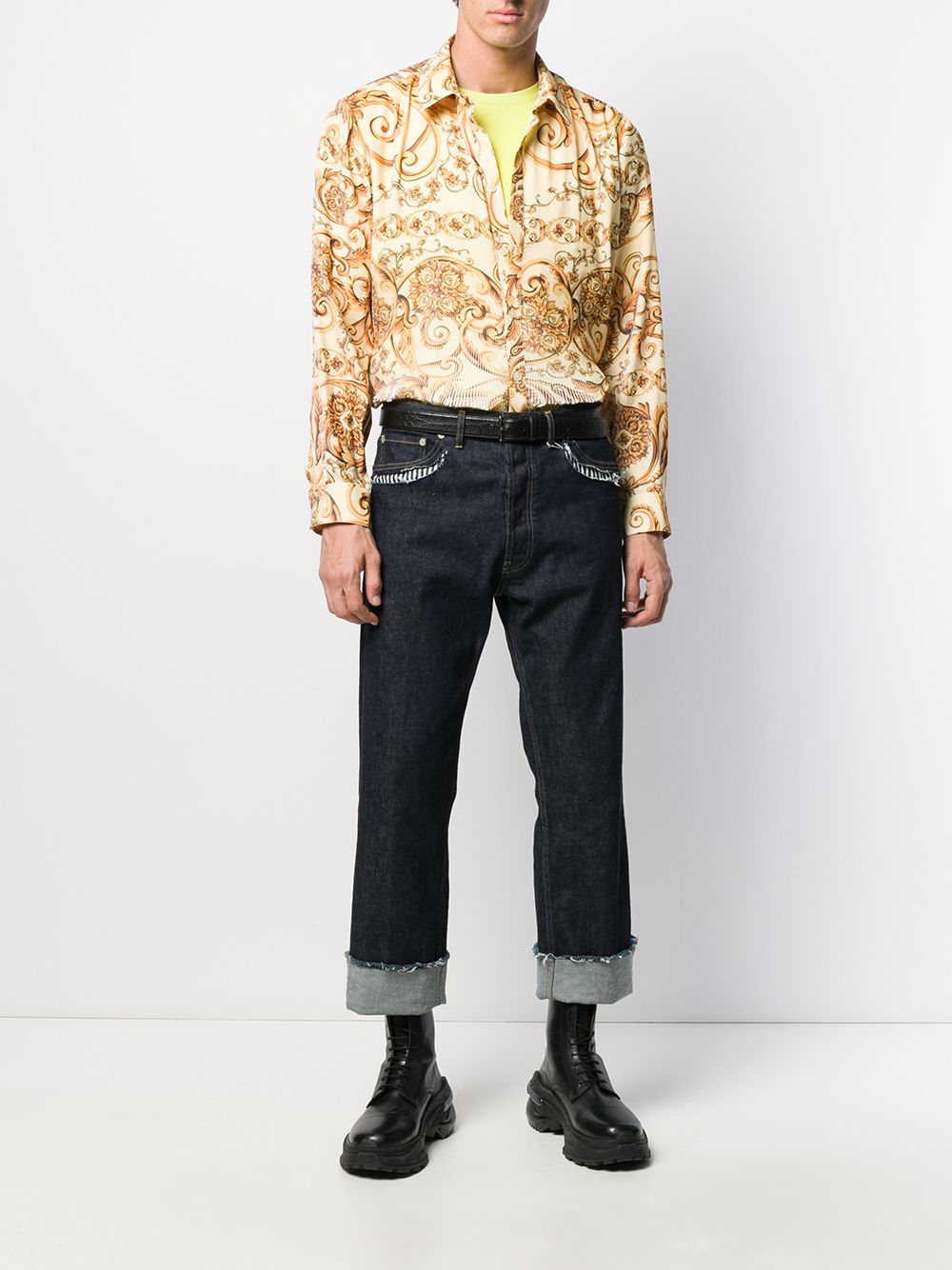 Shop gold Martine Rose baroque print shirt with Express Delivery - Farfetch