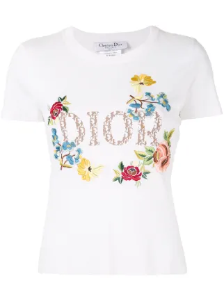 Christian Dior Pre Owned Embroidered Logo T shirt Farfetch