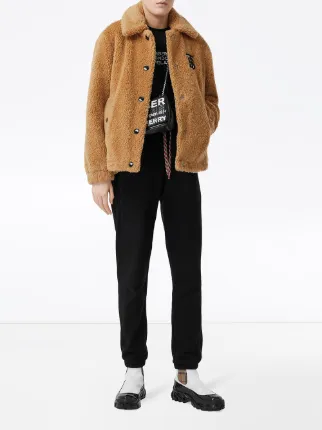 burberry monogram motif fleece jacket