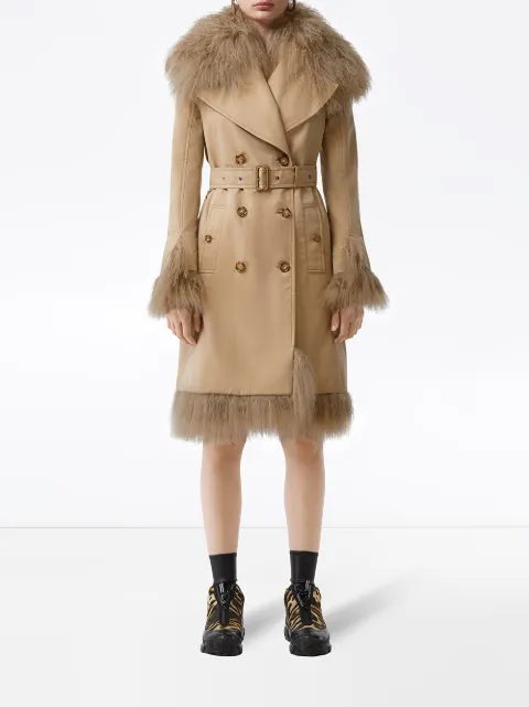 burberry shearling trench