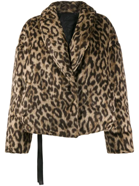 UNRAVEL PROJECT leopard-print down jacket