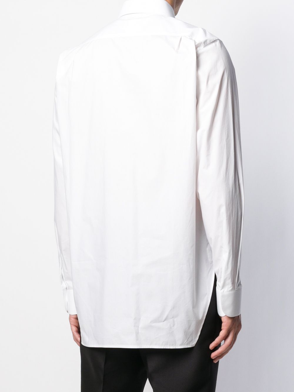 фото Bottega veneta рубашка с нагрудником в рубчик
