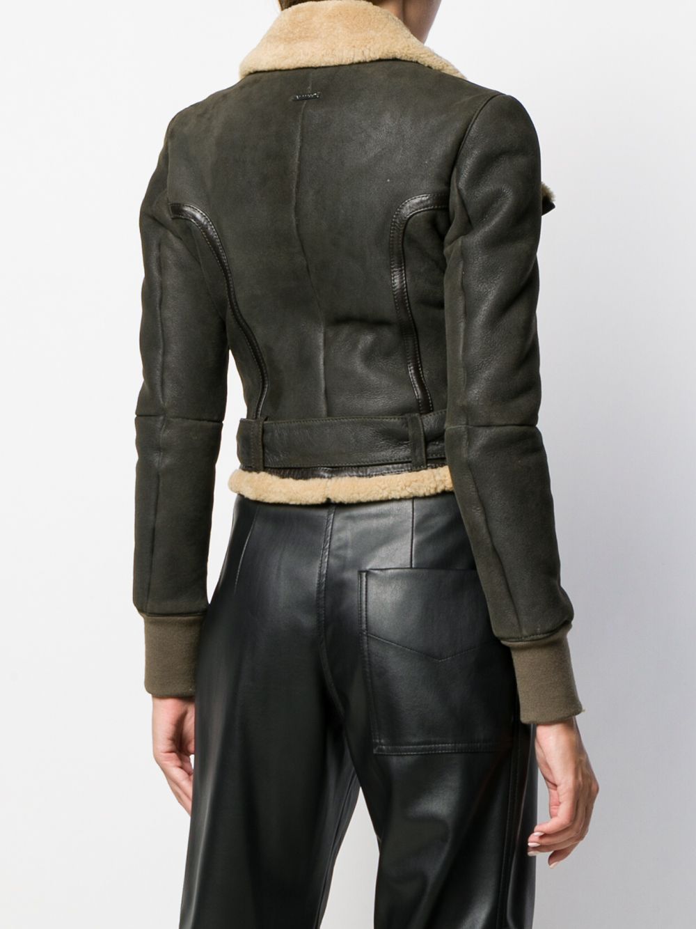 Gianfranco Ferré Pre-Owned 2000s Cropped Belted Leather Jacket - Farfetch