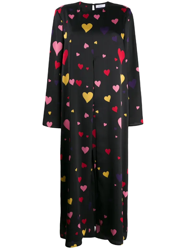 heart print midi dress