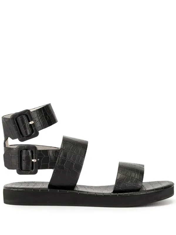 all black flatform sandals
