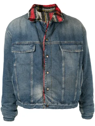 tartan denim jacket