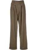 R13 checked relaxed trousers - Green