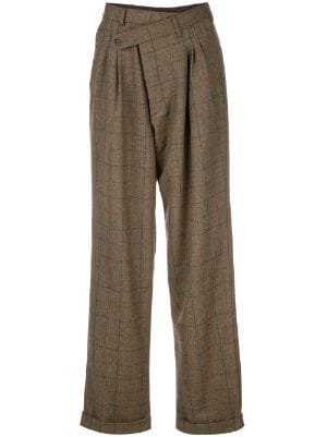 R13 Checked Relaxed Trousers Farfetch