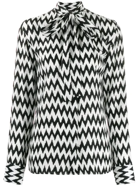Haider Ackermann blusa estampada con lazo en el cuello