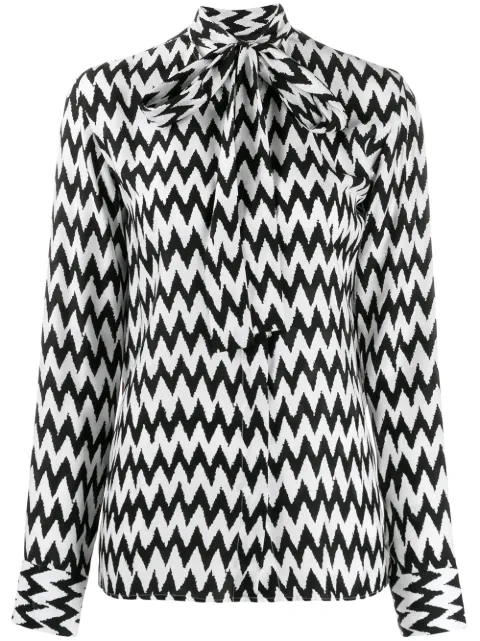 Haider Ackermann printed pussy bow blouse