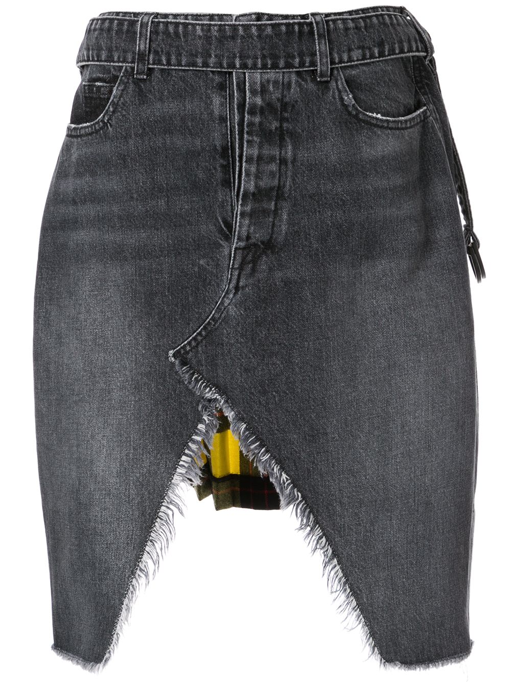фото Unravel Project джинсовая юбка с контрастной вставкой