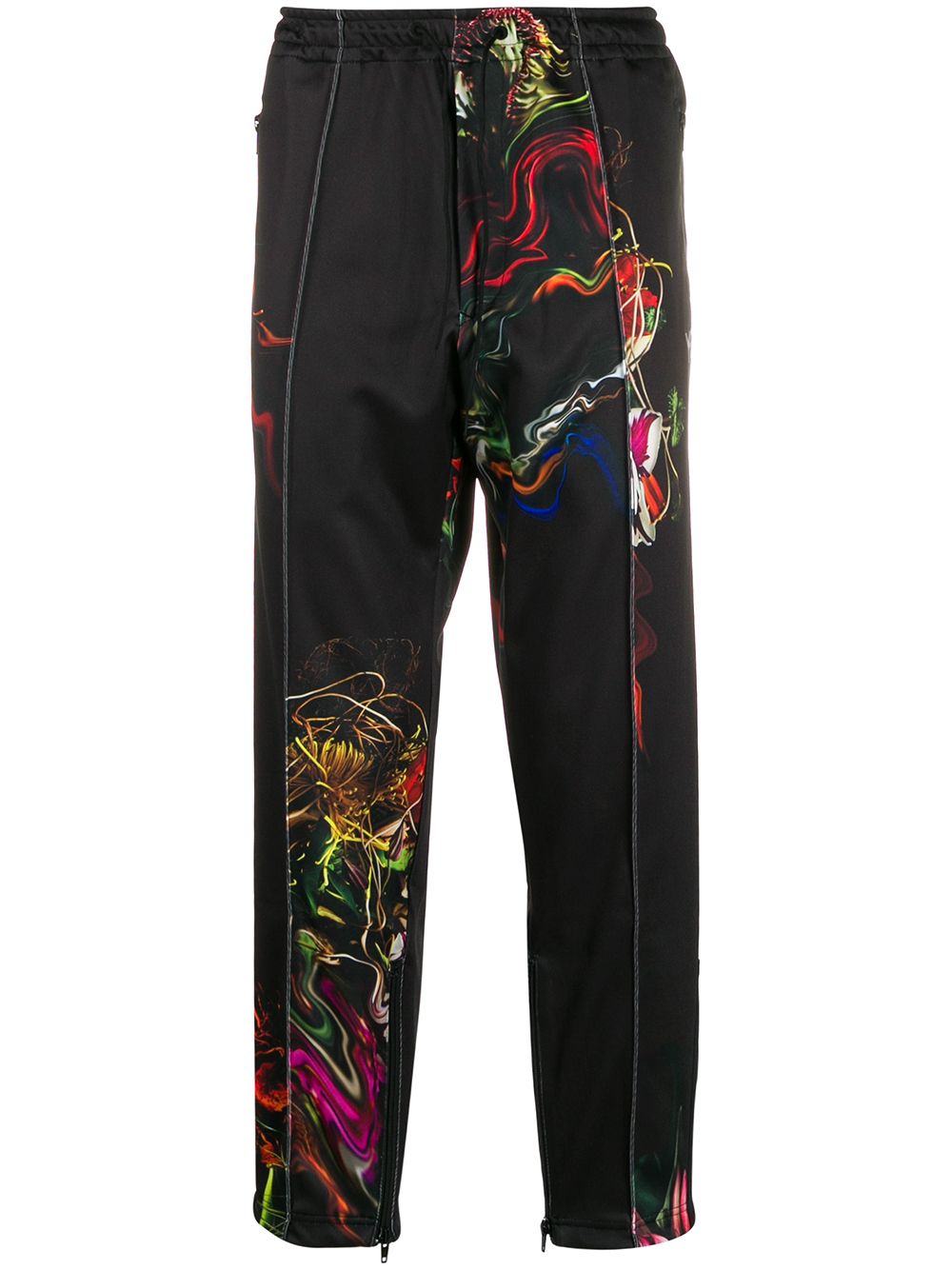 фото Y-3 спортивные брюки с цветочным принтом