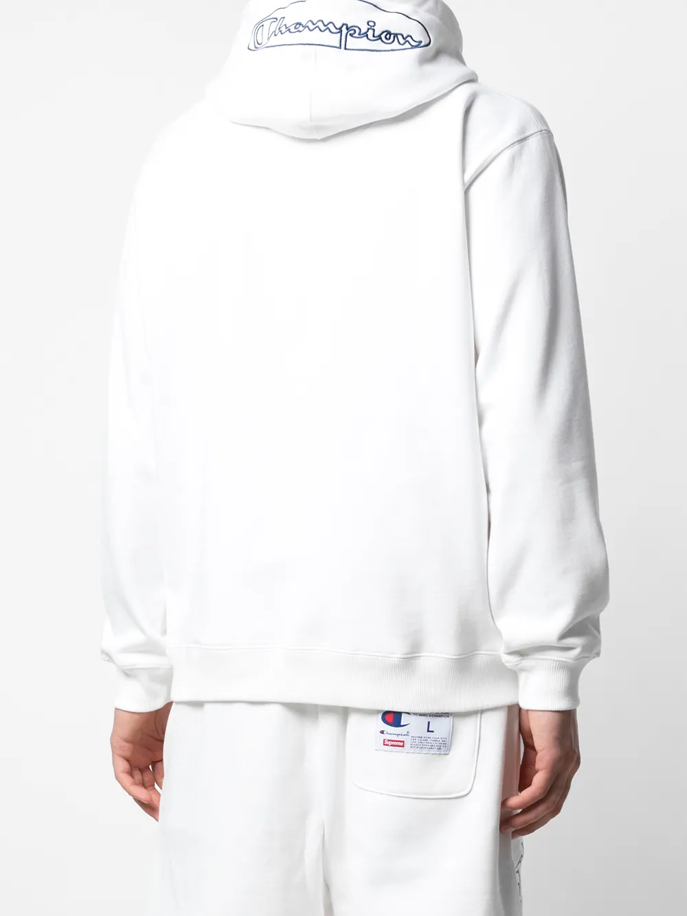 Supreme x Champion Outline hoodie Wit