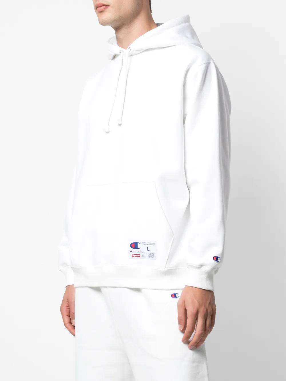 Supreme x Champion Outline hoodie Wit
