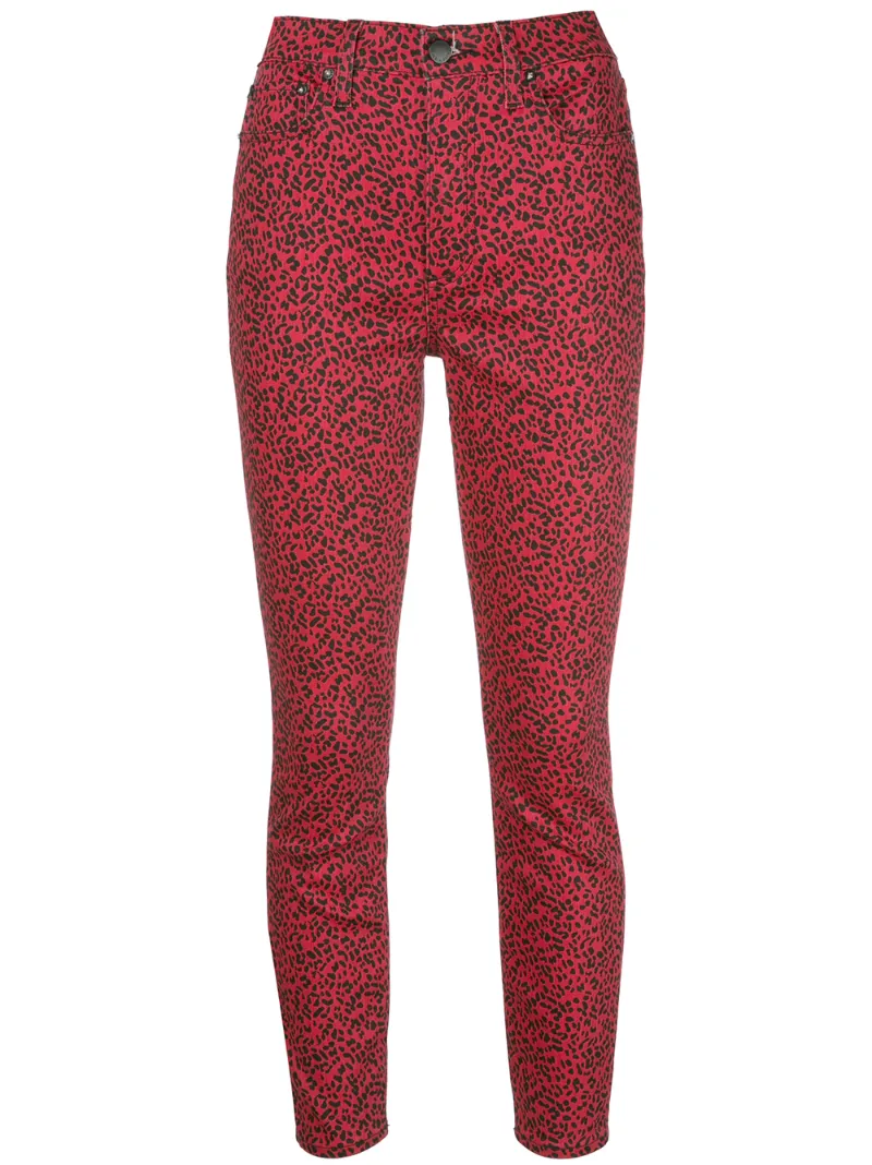 ALICE AND OLIVIA LEOPARD SKINNY TROUSERS