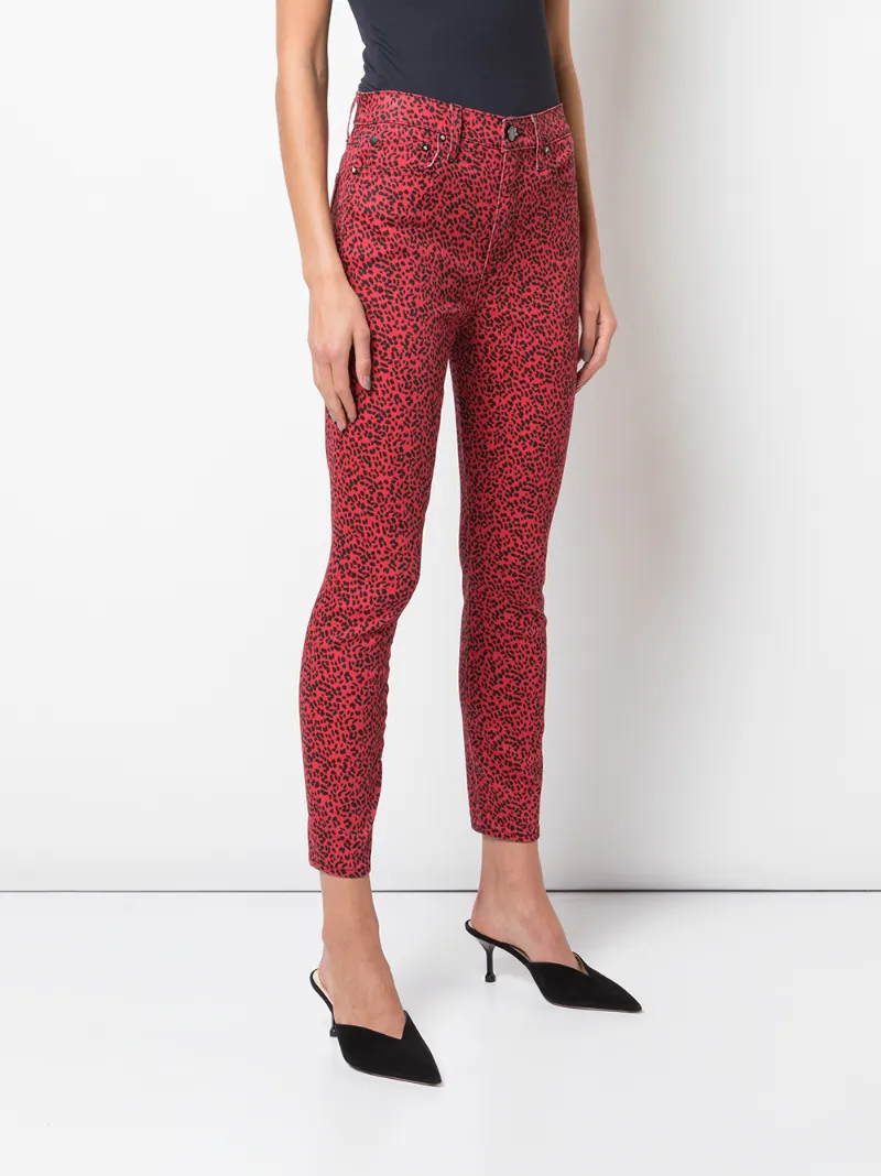 ALICE AND OLIVIA LEOPARD SKINNY TROUSERS