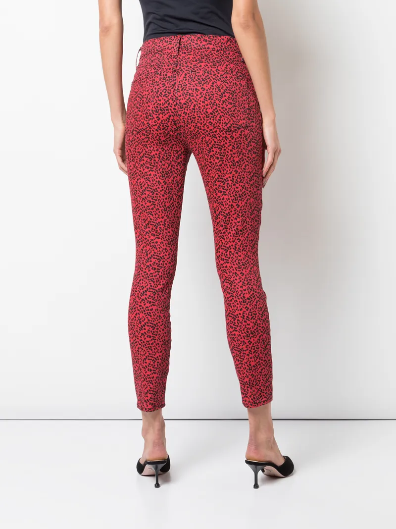 ALICE AND OLIVIA LEOPARD SKINNY TROUSERS