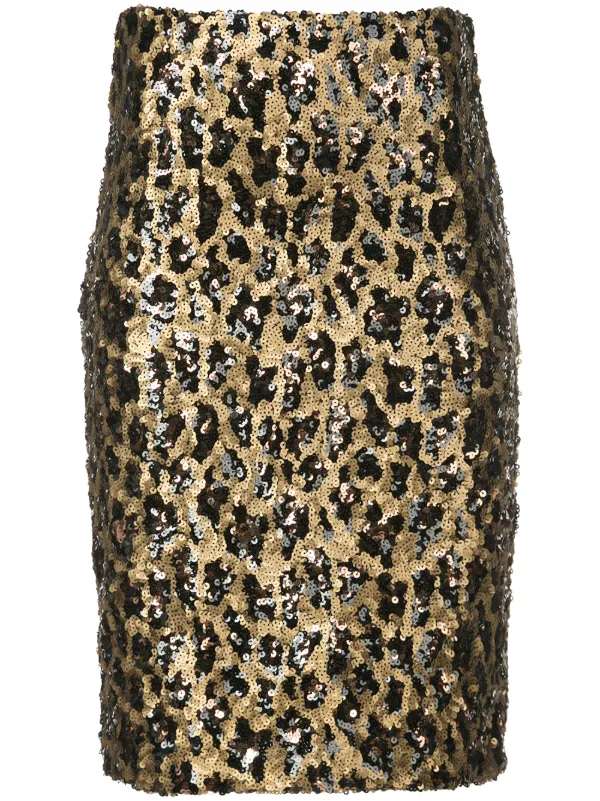 alice and olivia gold sequin skirt