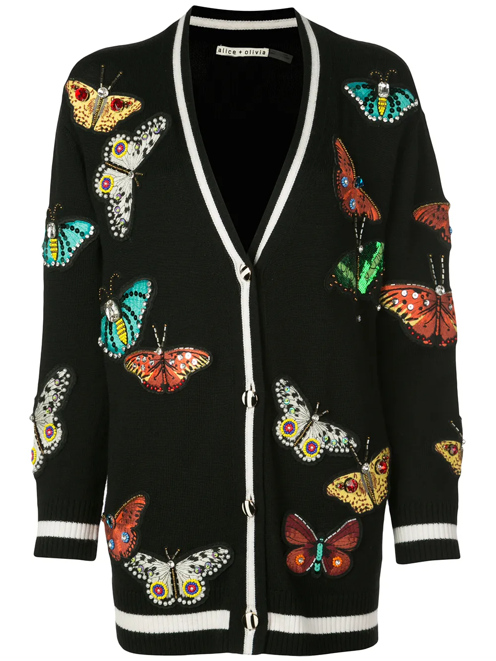 Alice + Olivia Bradford butterfly-patch Cardigan - Farfetch