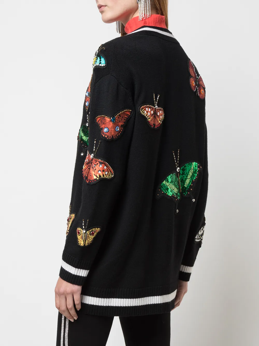 Alice + Olivia Patchwork Fringed Longline Cardigan - Farfetch