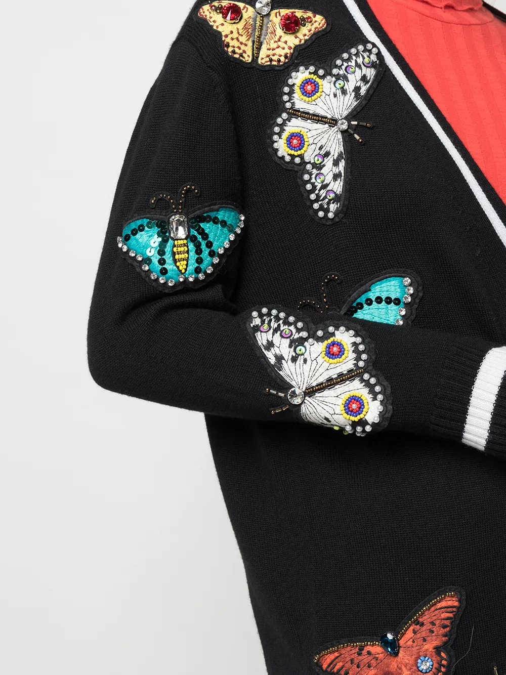 Alice + Olivia Bradford butterfly-patch Cardigan - Farfetch