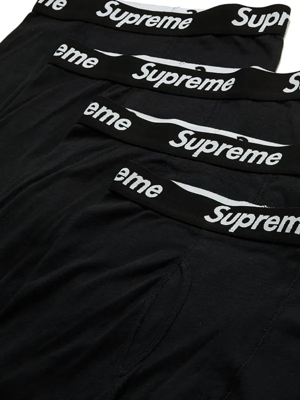 Supreme x Hanes Lot De Quatre Boxers Tagless Noir FARFETCH TN