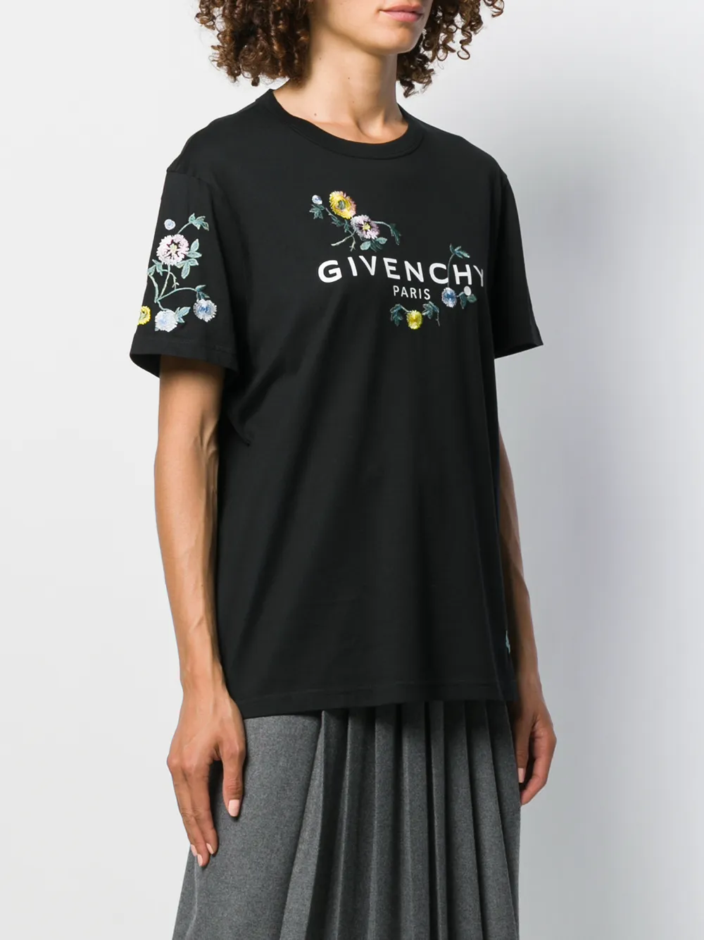 givenchy floral logo t shirt