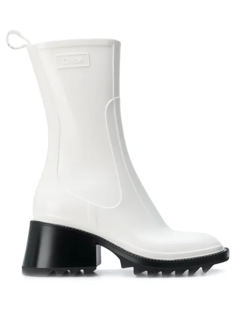 block heel rain boots
