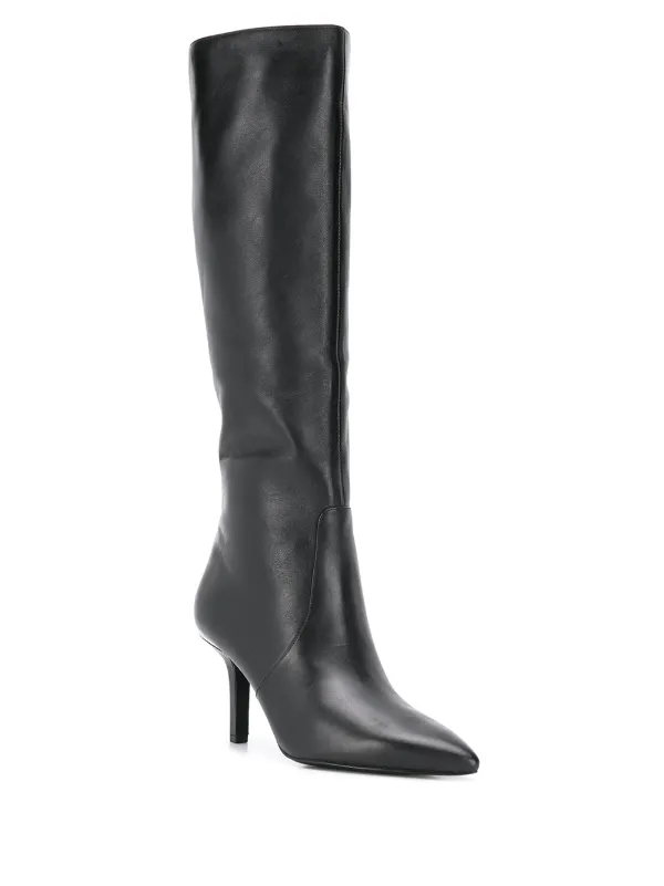 michael kors black leather knee high boots