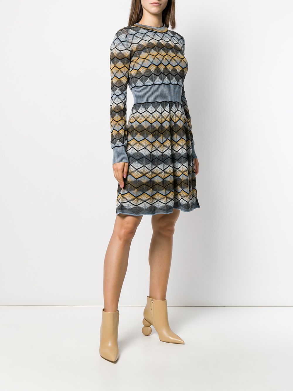 фото M Missoni трикотажное платье с зигзагообразным узором