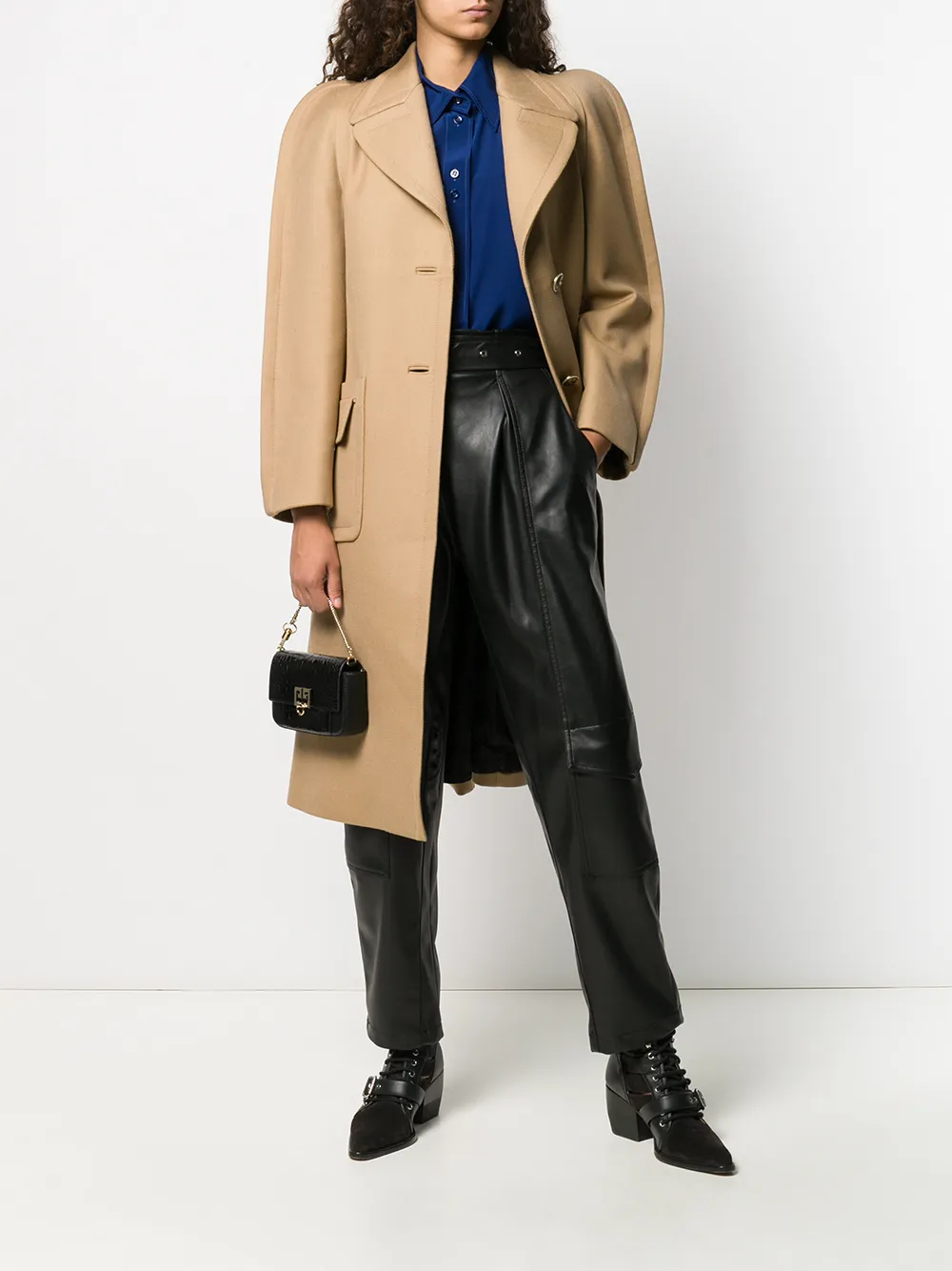 Givenchy Mantel met enkele rij knopen - Bruin