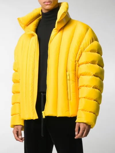 Versace quilted logo print puffer 