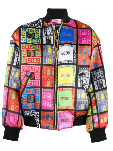 Click to view more detailed imagery on our partner's website Gcds Logo Print Bomber Jacket In Black