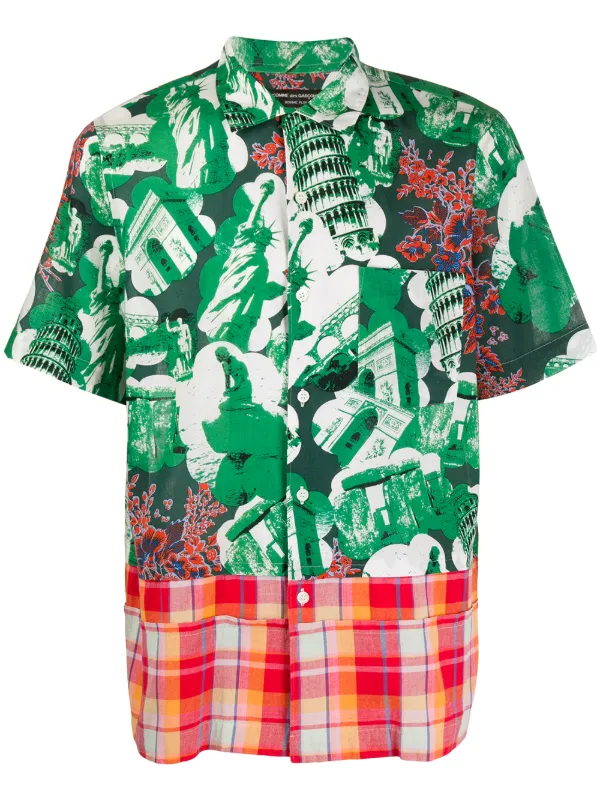 Comme Des Garçons Pre-Owned 2001 Monuments Print short-sleeved Shirt -  Farfetch