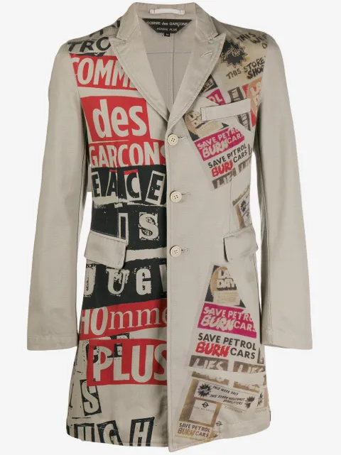 Comme Des Garçons Pre-Owned 2008 Mantel mit Collagen-Print