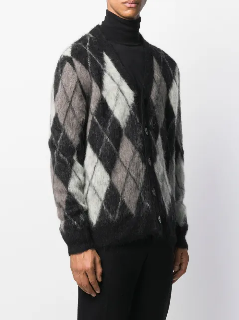 Scotland argyle mohair cardigan 