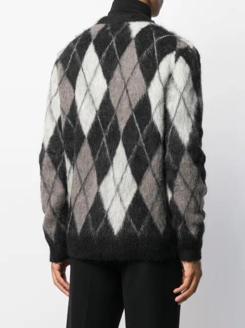 Scotland argyle mohair cardigan 