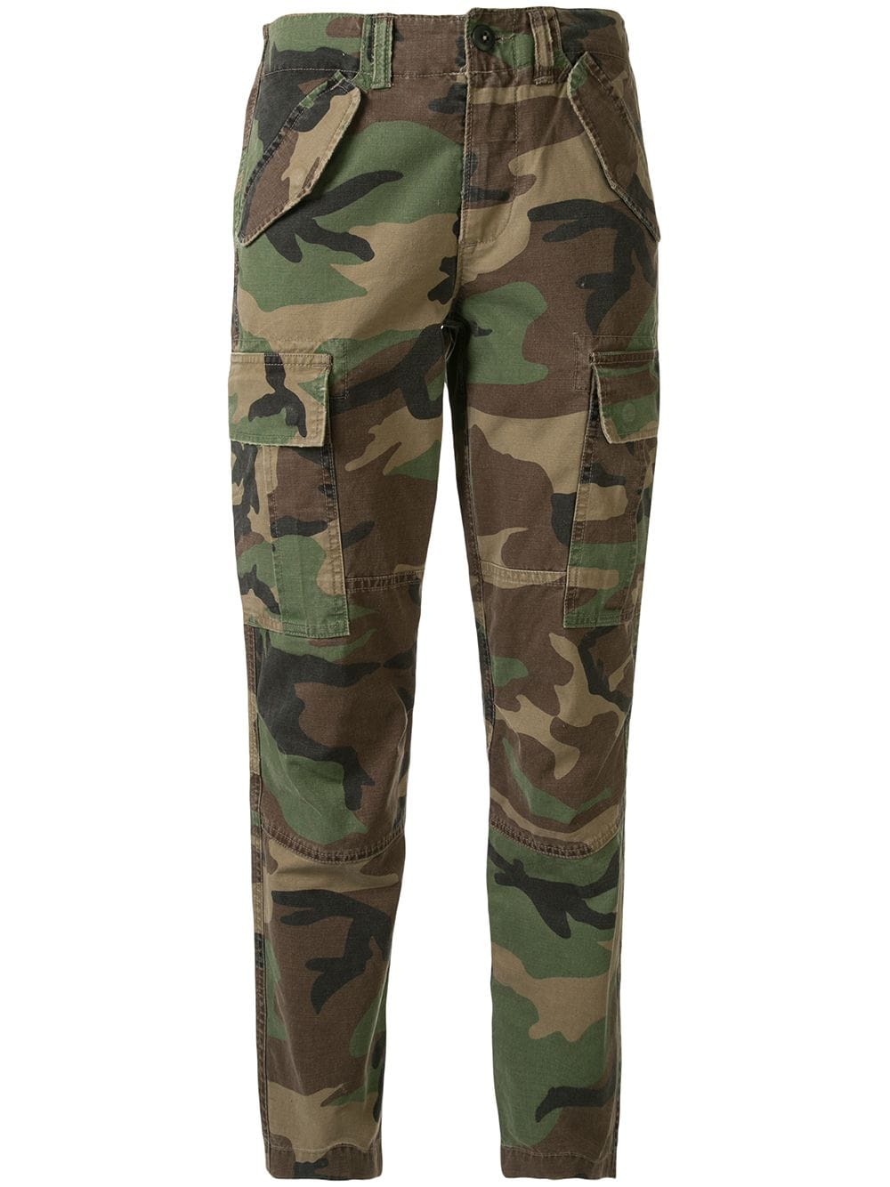 Polo Ralph Lauren Camouflage Print Cropped Trousers In Green