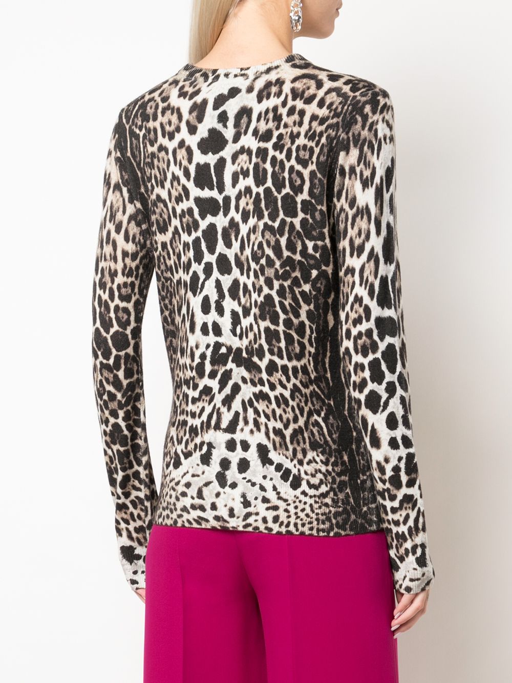 фото Samantha sung womens knit leopard camel pullover