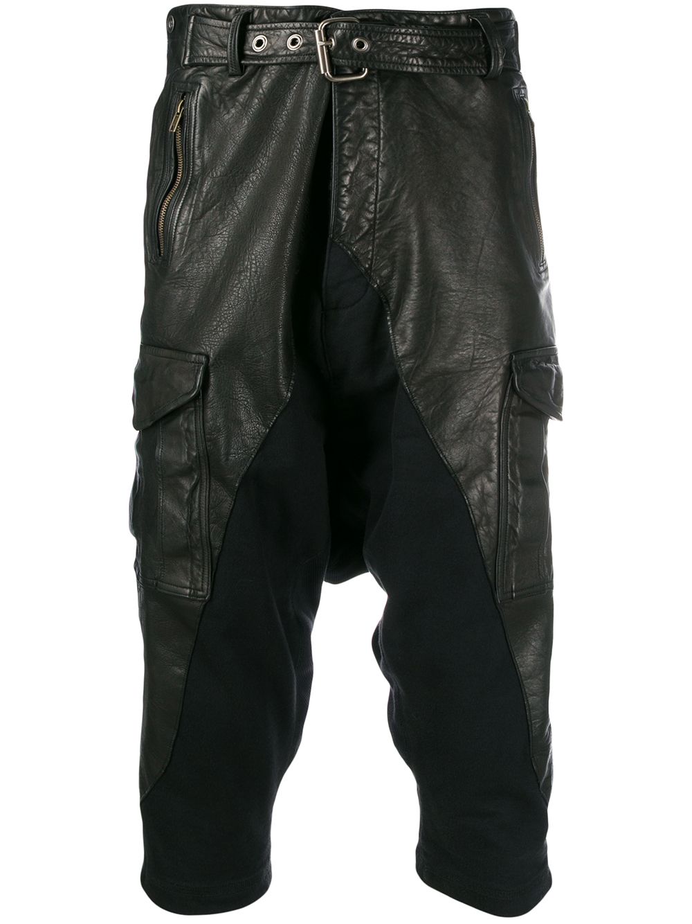 фото Greg lauren укороченные брюки в байкерском стиле