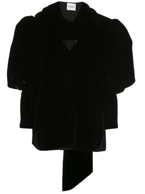 KHAITE Jones silk velvet top