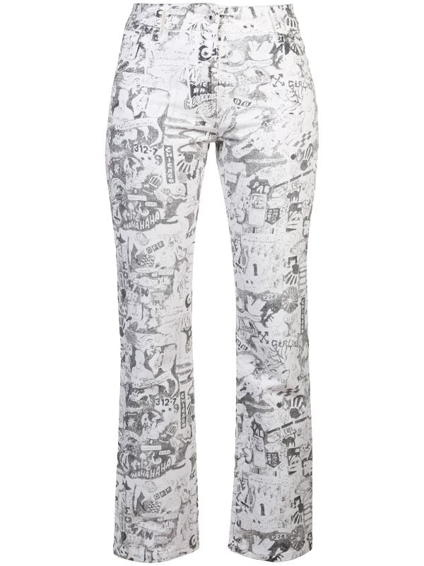 cartoon printed jeans for womens
