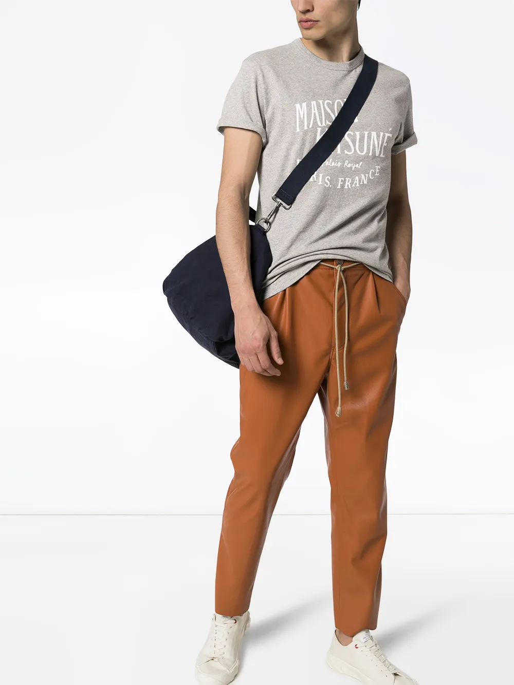 Maison Kitsuné T-shirt met logoprint - Grijs