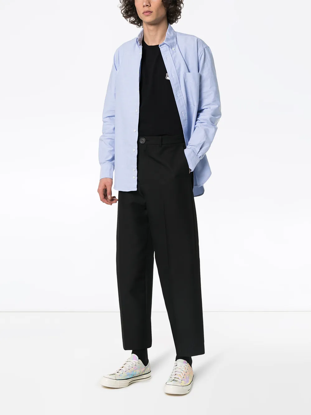 Maison Kitsuné T-shirt met dubbele vospatch - Grijs