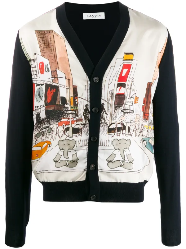 graphic cardigan