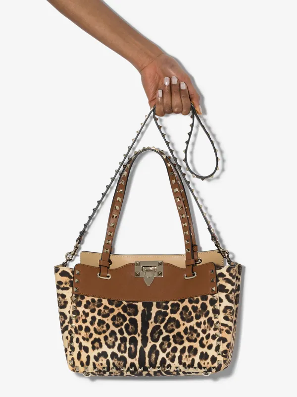 valentino leopard rockstud bag