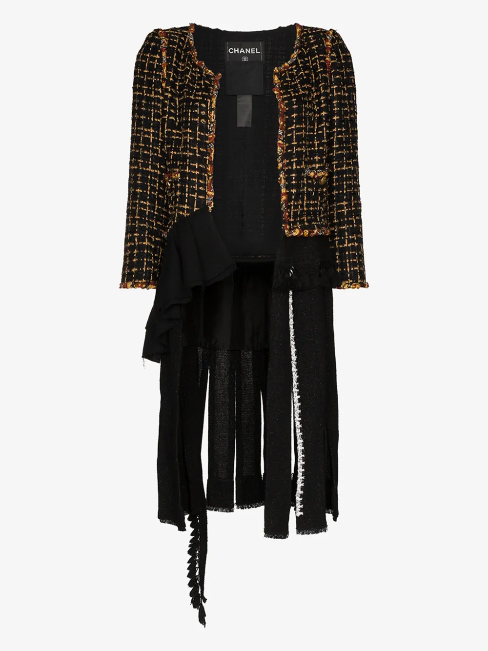 Click to view more detailed imagery on our partner's website Tiger In The Rain Reworked Chanel Panelled Tweed Jacket In 黑色