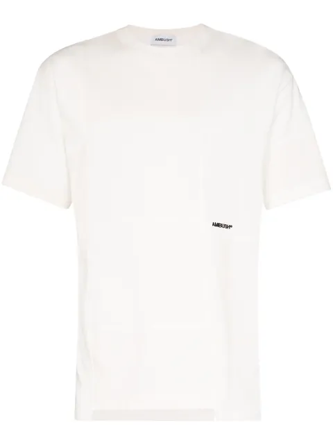 AMBUSH logo-print tonal-patchwork T-shirt