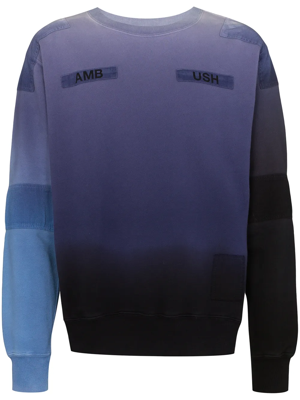 AMBUSH sudadera con diseño patchwork y tie-dye - Azul