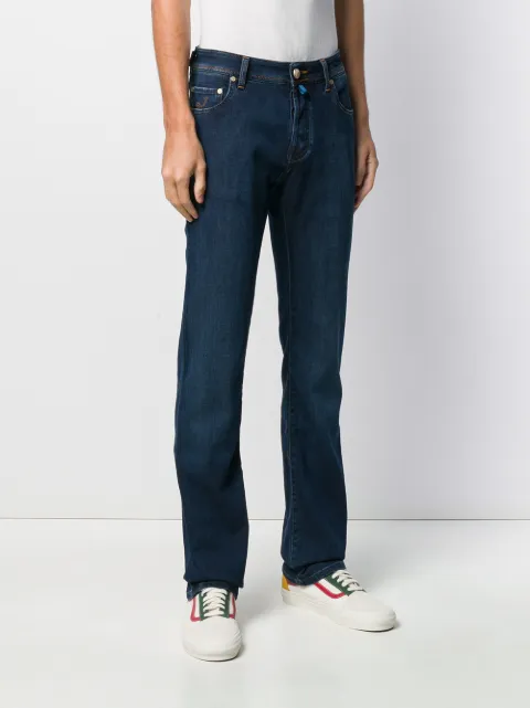 JACOB COHEN EMBROIDERED LOGO JEANS